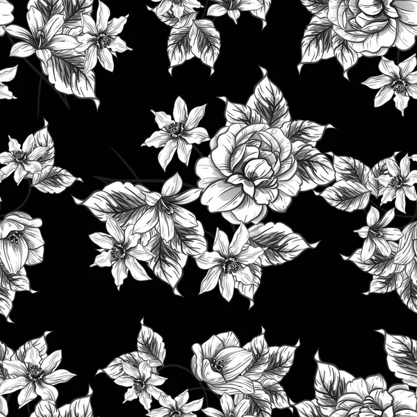 Vektor Illustration Von Vintage Blumen Muster Hintergrund — Stockvektor