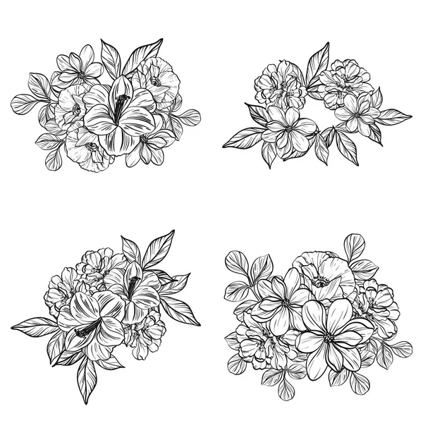 Illustration Vectorielle Fleurs Vintage Motif Fond — Image vectorielle