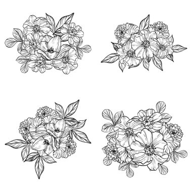 vintage çiçek desen arka plan vektör çizim