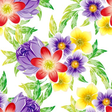 vektör çizim parlak çiçek desen arka plan