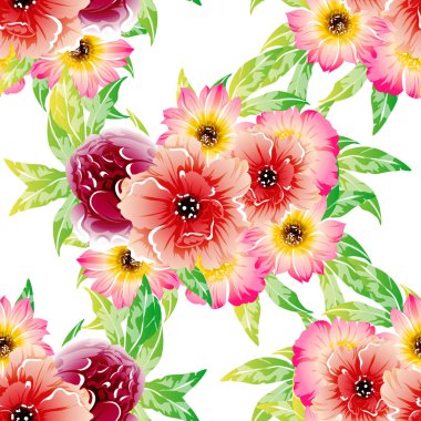 vektör çizim parlak çiçek desen arka plan