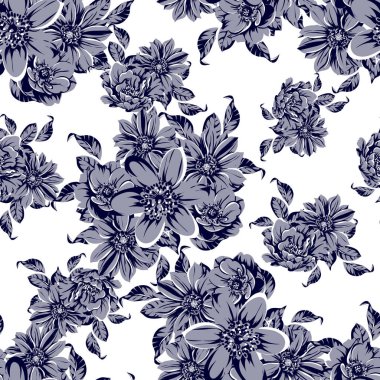 vintage çiçek desen arka plan vektör çizim