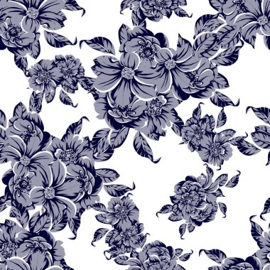 vintage çiçek desen arka plan vektör çizim