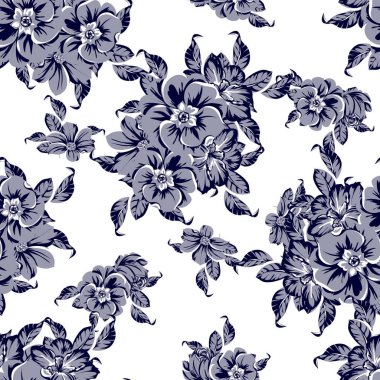 vintage çiçek desen arka plan vektör çizim