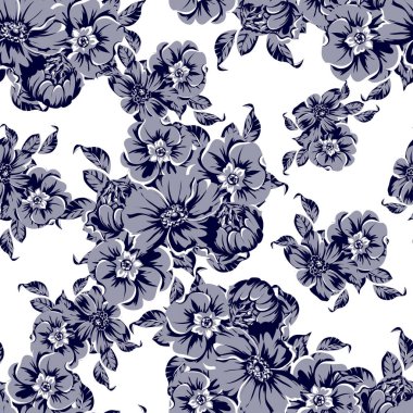 vintage çiçek desen arka plan vektör çizim