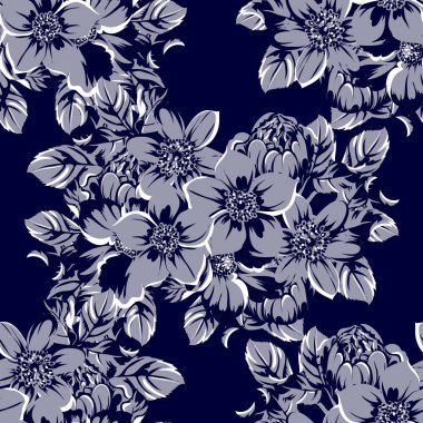 vintage çiçek desen arka plan vektör çizim