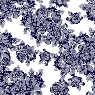 vintage çiçek desen arka plan vektör çizim