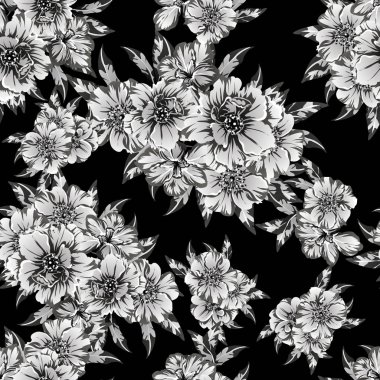 vintage çiçek desen arka plan vektör çizim