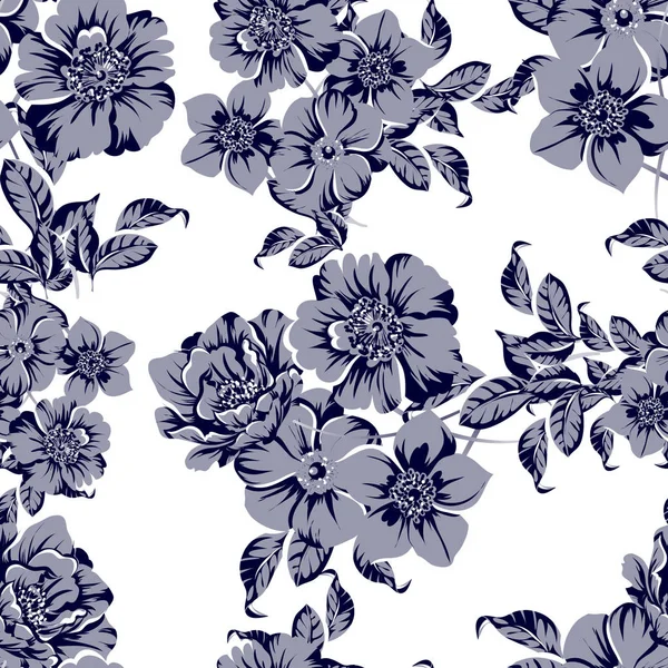 Illustration Vectorielle Fleurs Vintage Motif Fond — Image vectorielle