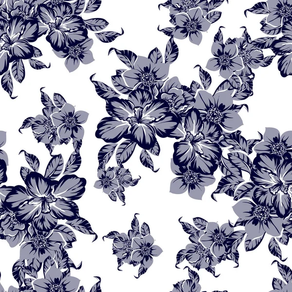 Illustration Vectorielle Fleurs Vintage Motif Fond — Image vectorielle