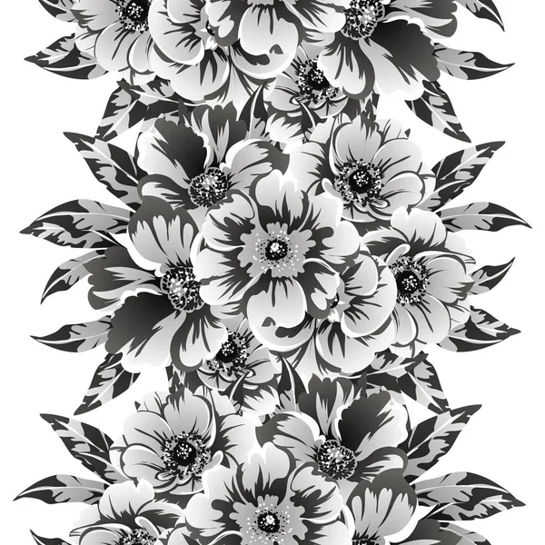 Vector Illustration Vintage Flowers Pattern Background — Stock Vector