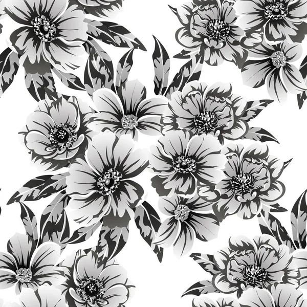 Vector Illustration Vintage Flowers Pattern Background — Stock Vector