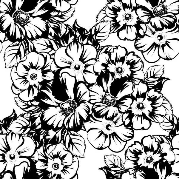 Vektorillustration Vintage Blommor Mönster Bakgrund — Stock vektor