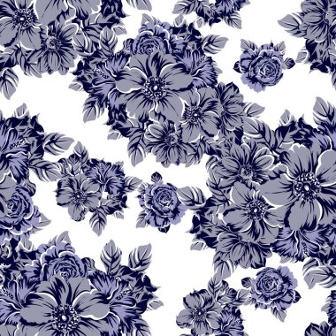 vintage çiçek desen arka plan vektör çizim
