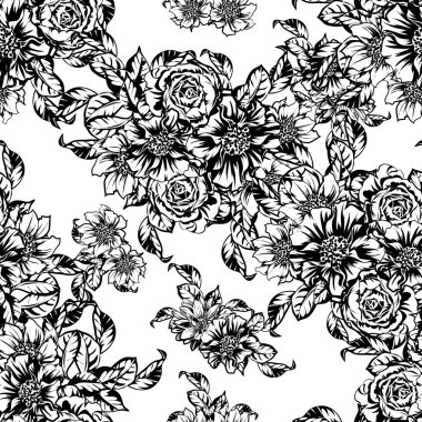 vintage çiçek desen arka plan vektör çizim