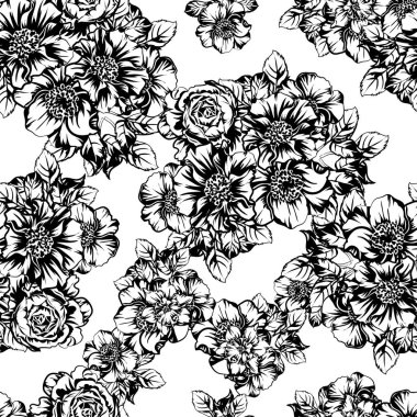 vintage çiçek desen arka plan vektör çizim