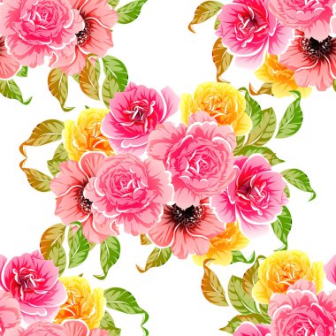 vektör çizim parlak çiçek desen arka plan