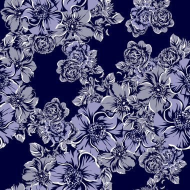 vintage çiçek desen arka plan vektör çizim