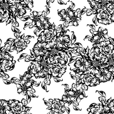 vintage çiçek desen arka plan vektör çizim