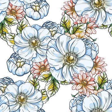 vektör çizim parlak çiçek desen arka plan
