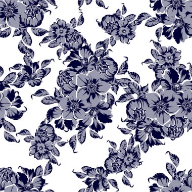 vintage çiçek desen arka plan vektör çizim