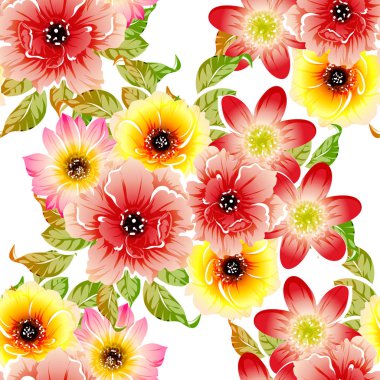 vektör çizim parlak çiçek desen arka plan