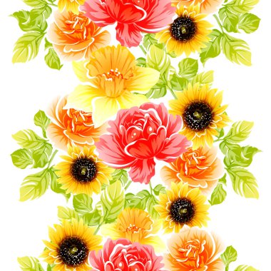 vektör çizim parlak çiçek desen arka plan