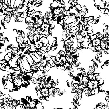 vintage çiçek desen arka plan vektör çizim