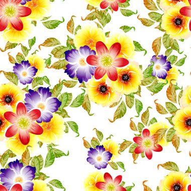 vektör çizim parlak çiçek desen arka plan