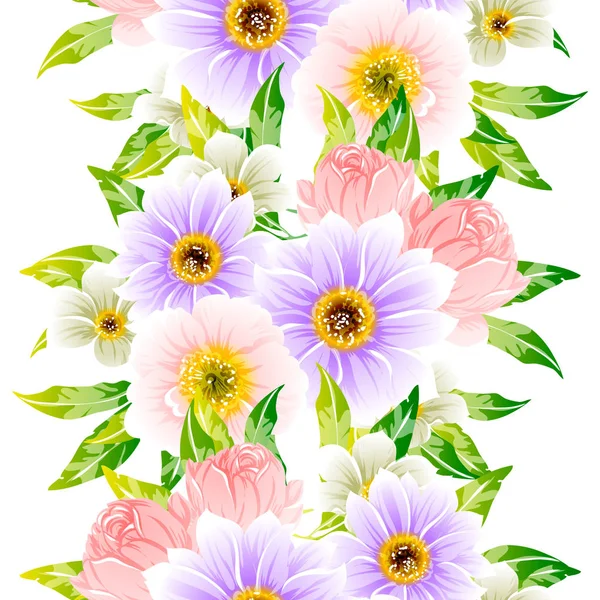 Illustration Vectorielle Fleurs Vives Motif Fond — Image vectorielle