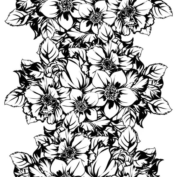 Illustration Vectorielle Fleurs Vintage Motif Fond — Image vectorielle