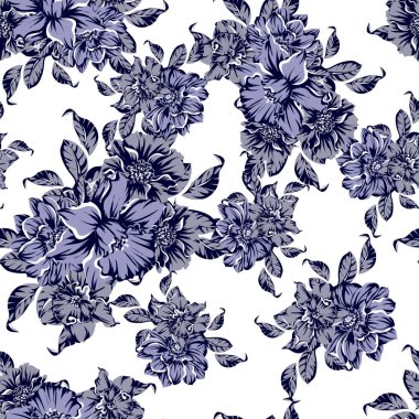 vintage çiçek desen arka plan vektör çizim