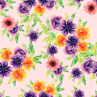 vektör çizim parlak çiçek desen arka plan
