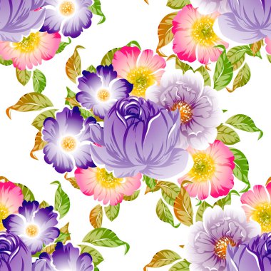 vektör çizim parlak çiçek desen arka plan