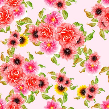 vektör çizim parlak çiçek desen arka plan