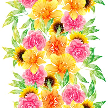 vektör çizim parlak çiçek desen arka plan