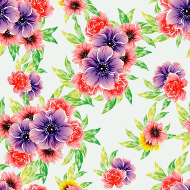 vektör çizim parlak çiçek desen arka plan