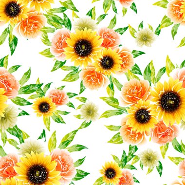 vektör çizim parlak çiçek desen arka plan