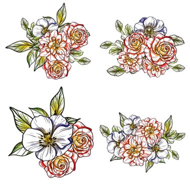 vektör çizim parlak çiçek desen arka plan