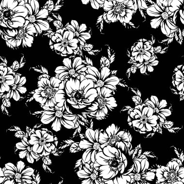 vintage çiçek desen arka plan vektör çizim