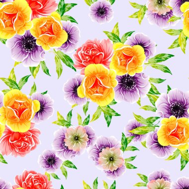 vektör çizim parlak çiçek desen arka plan