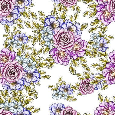 vektör çizim parlak çiçek desen arka plan