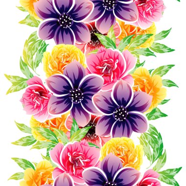vektör çizim parlak çiçek desen arka plan