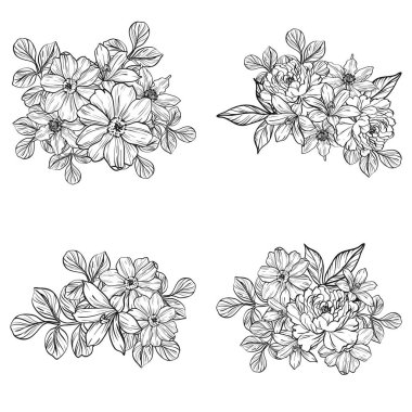 vintage çiçek desen arka plan vektör çizim