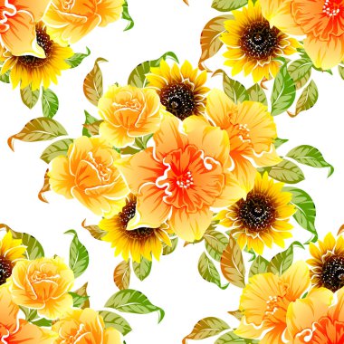 vektör çizim parlak çiçek desen arka plan