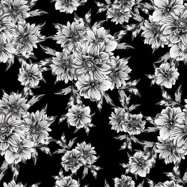 vintage çiçek desen arka plan vektör çizim