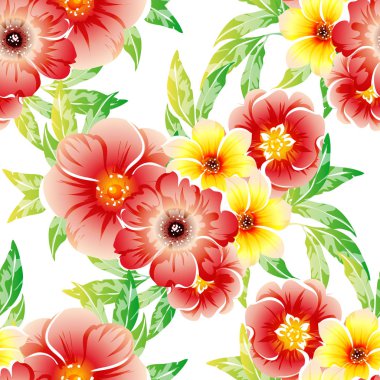 vektör çizim parlak çiçek desen arka plan