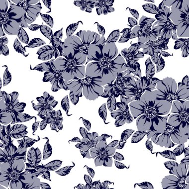 vintage çiçek desen arka plan vektör çizim