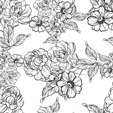 vintage çiçek desen arka plan vektör çizim