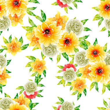 vektör çizim parlak çiçek desen arka plan